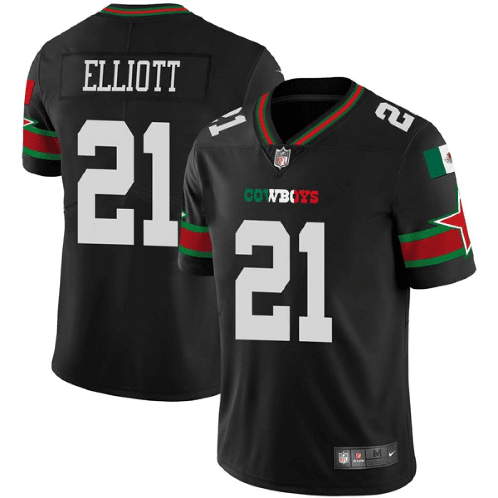 Men's Dallas Cowboys #21 Ezekiel Elliott Black Mexico Vapor Limited Stitched Football Jersey 