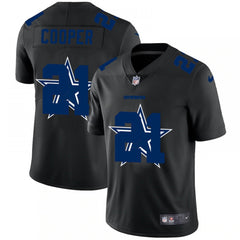 Men's Dallas Cowboys #21 Ezekiel Elliott Black Shadow Logo Limited Stitched Jersey 