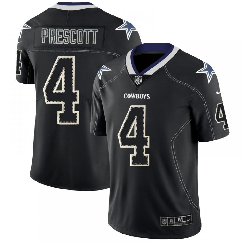 Men's Dallas Cowboys #4 Dak Prescott Black 2018 Lights Out Color Rush NFL Limited Jersey 
