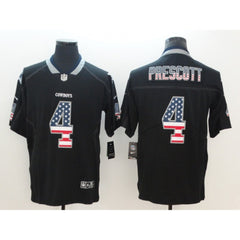 Men's Dallas Cowboys #4 Dak Prescott Black 2018 USA Flag Color Rush Limited Fashion NFL Stitched Jersey 
