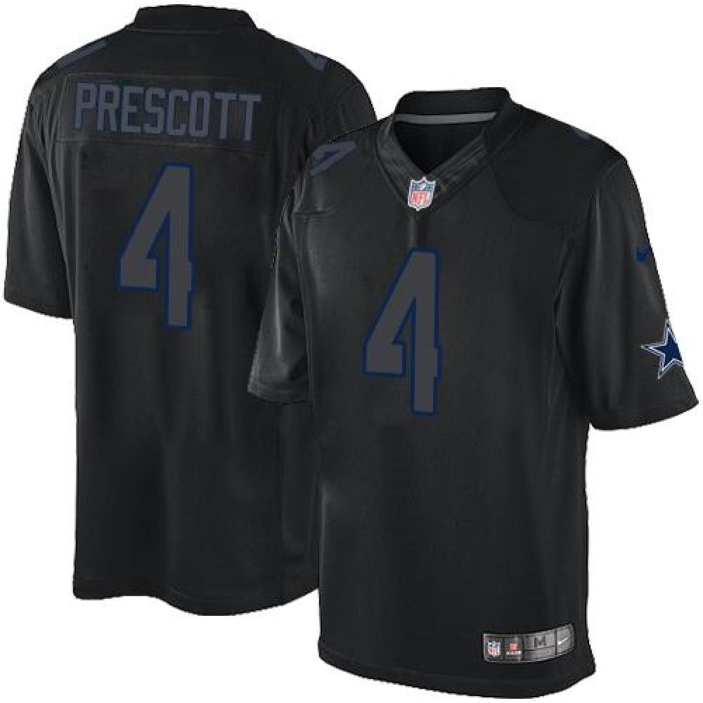 Cowboys #4 Dak Prescott Black Men's Stitched NFL Impact Limited Jersey 