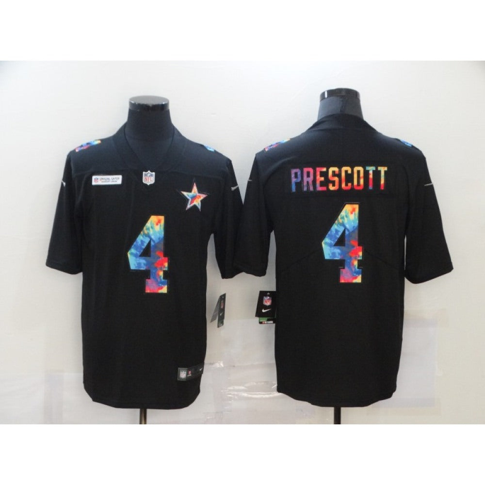 Men's Dallas Cowboys #4 Dak Prescott 2020 Black Crucial Catch Limited Stitched Jersey 