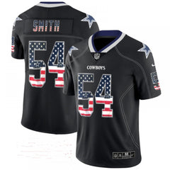 Men's Dallas Cowboys #54 Jaylon Smith Black USA Flag Color Rush Limited Fashion NFL Stitched Jersey 