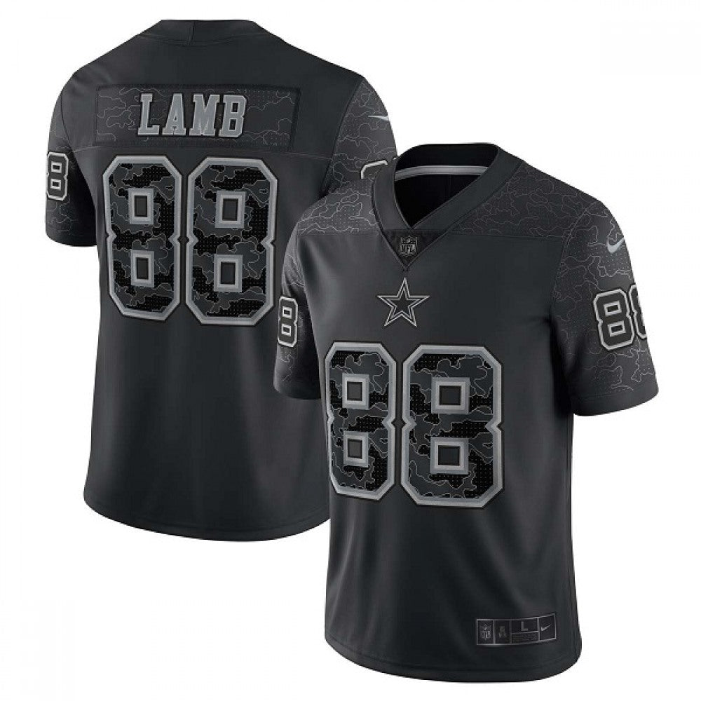 Men's Dallas Cowboys #88 CeeDee Lamb Black Reflective Limited Stitched Football Jersey 