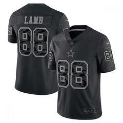Men's Dallas Cowboys #88 CeeDee Lamb Black Reflective Limited Stitched Football Jersey 