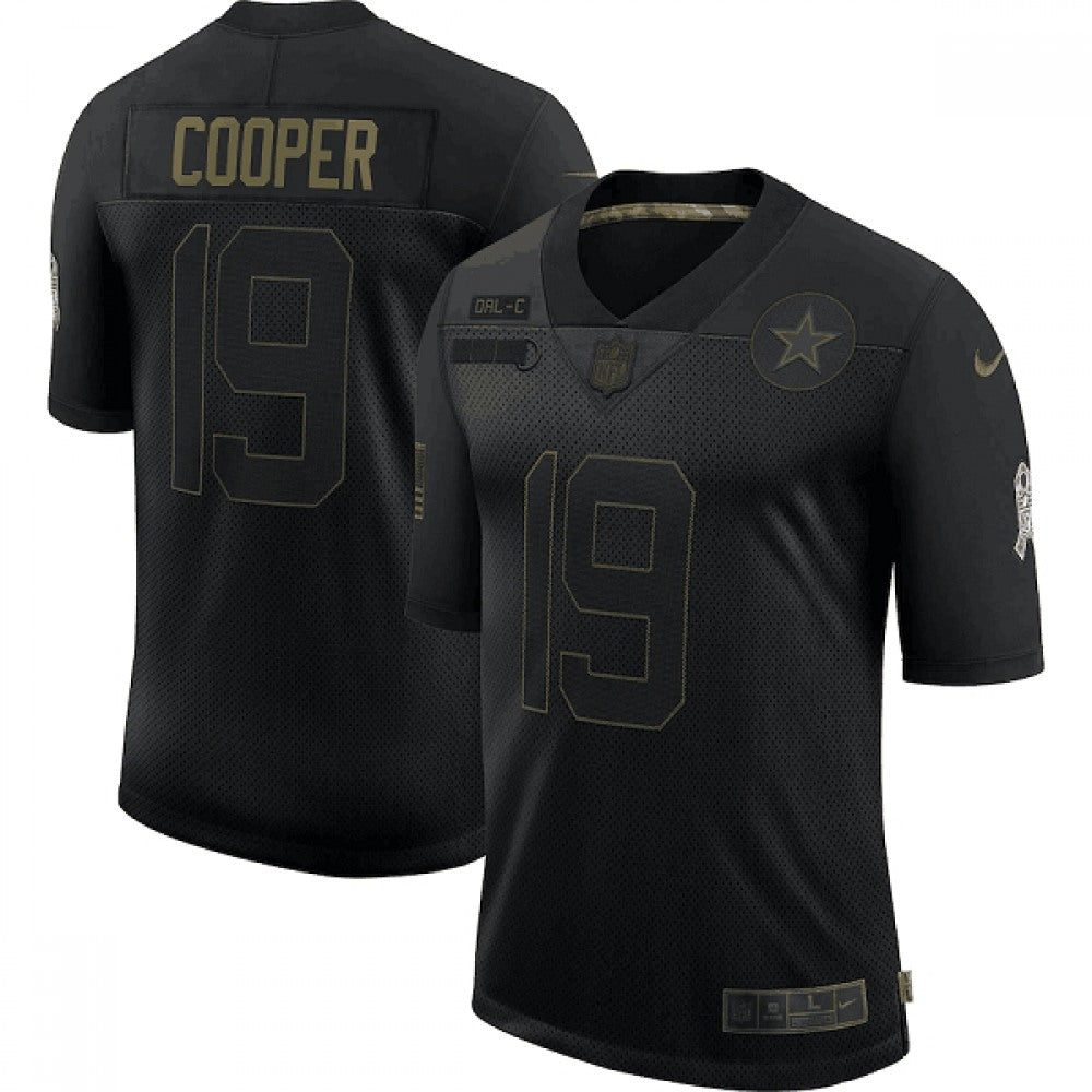 Men's Dallas Cowboys #19 Amari Cooper 2020 Black Salute To Service Limited Stitched Jersey 