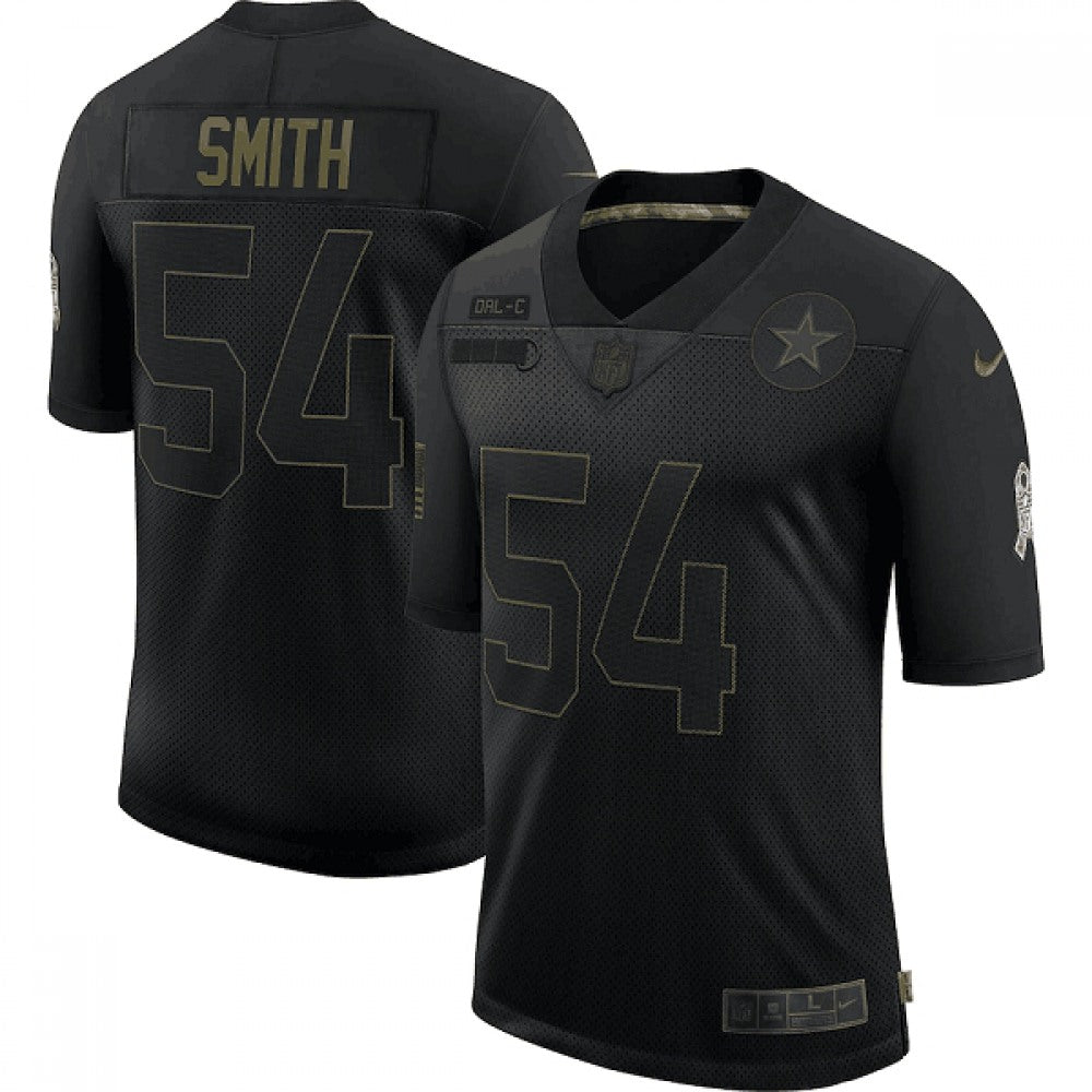 Men's Dallas Cowboys #54 Jaylon Smith 2020 Black Salute To Service Limited Stitched Jersey 