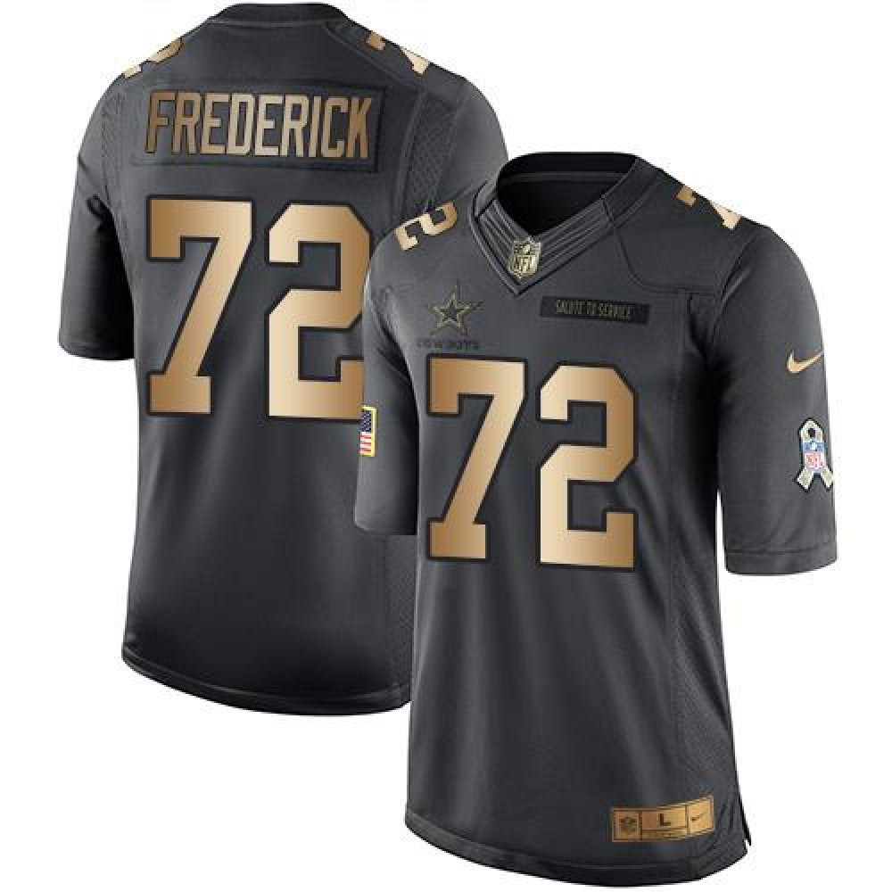 Cowboys #72 Travis Frederick Black Men's Stitched NFL Limited Gold Salute To Service Jersey 