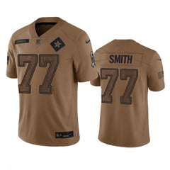 Men's Dallas Cowboys #77 Tyron Smith 2023 Brown Salute To Service Limited Stitched Football Jersey 