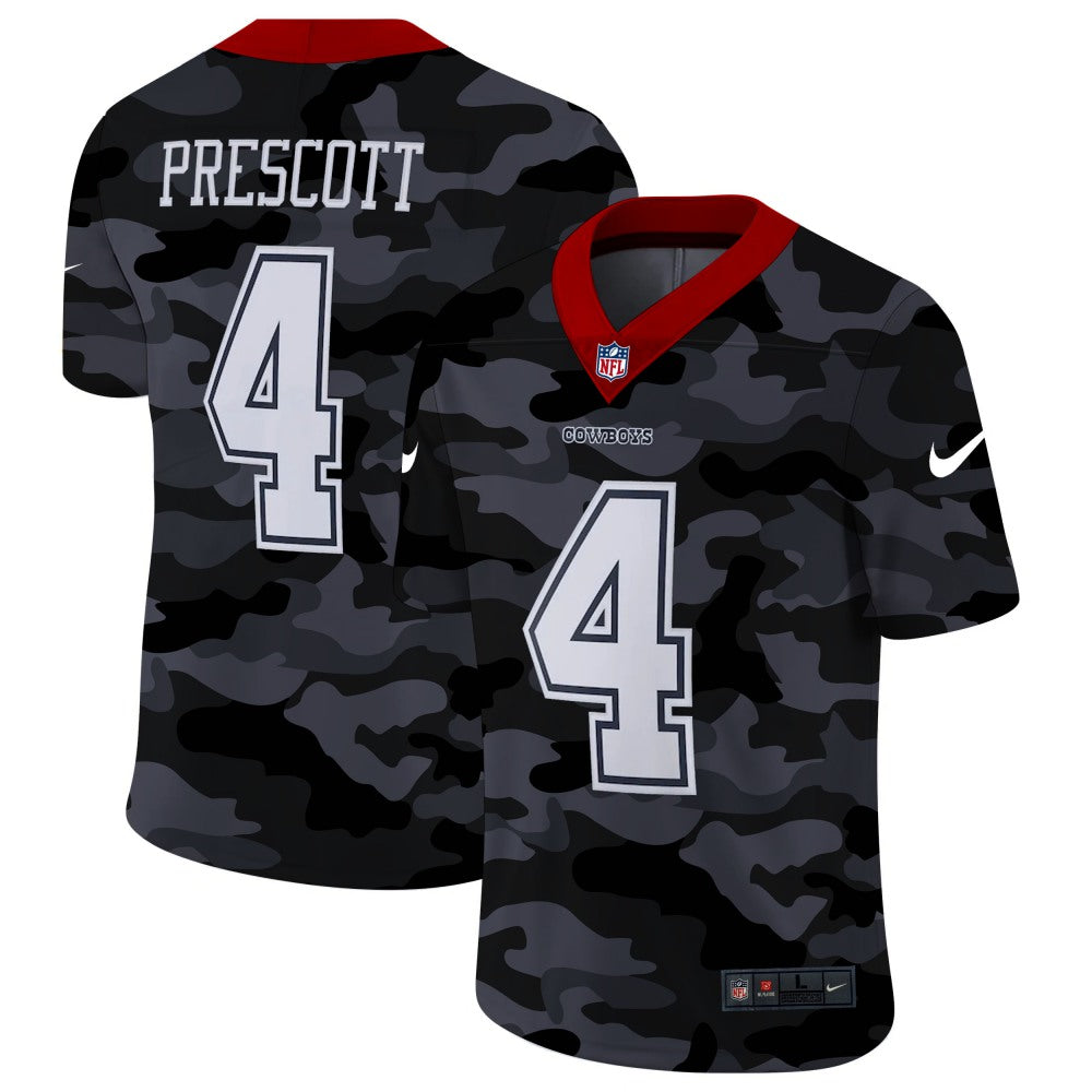 Men's Dallas Cowboys #4 Dak Prescott 2020 Camo Limited Stitched Jersey 