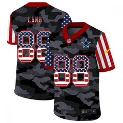 Men's Dallas Cowboys #88 CeeDee Lamb 2020 Camo USA Flag Limited Stitched Jersey 