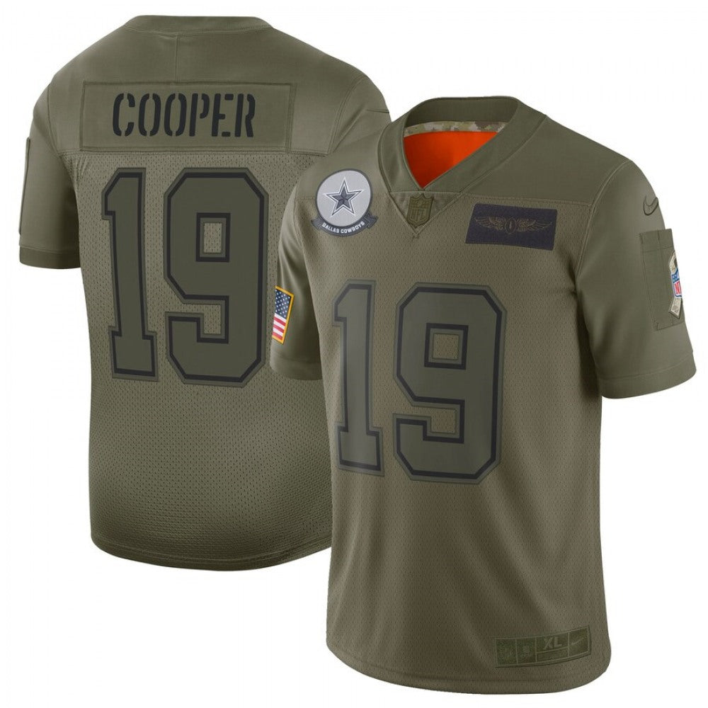 Men's Dallas Cowboys #19 Amari Cooper 2019 Camo Salute To Service Limited Stitched NFL Jersey 