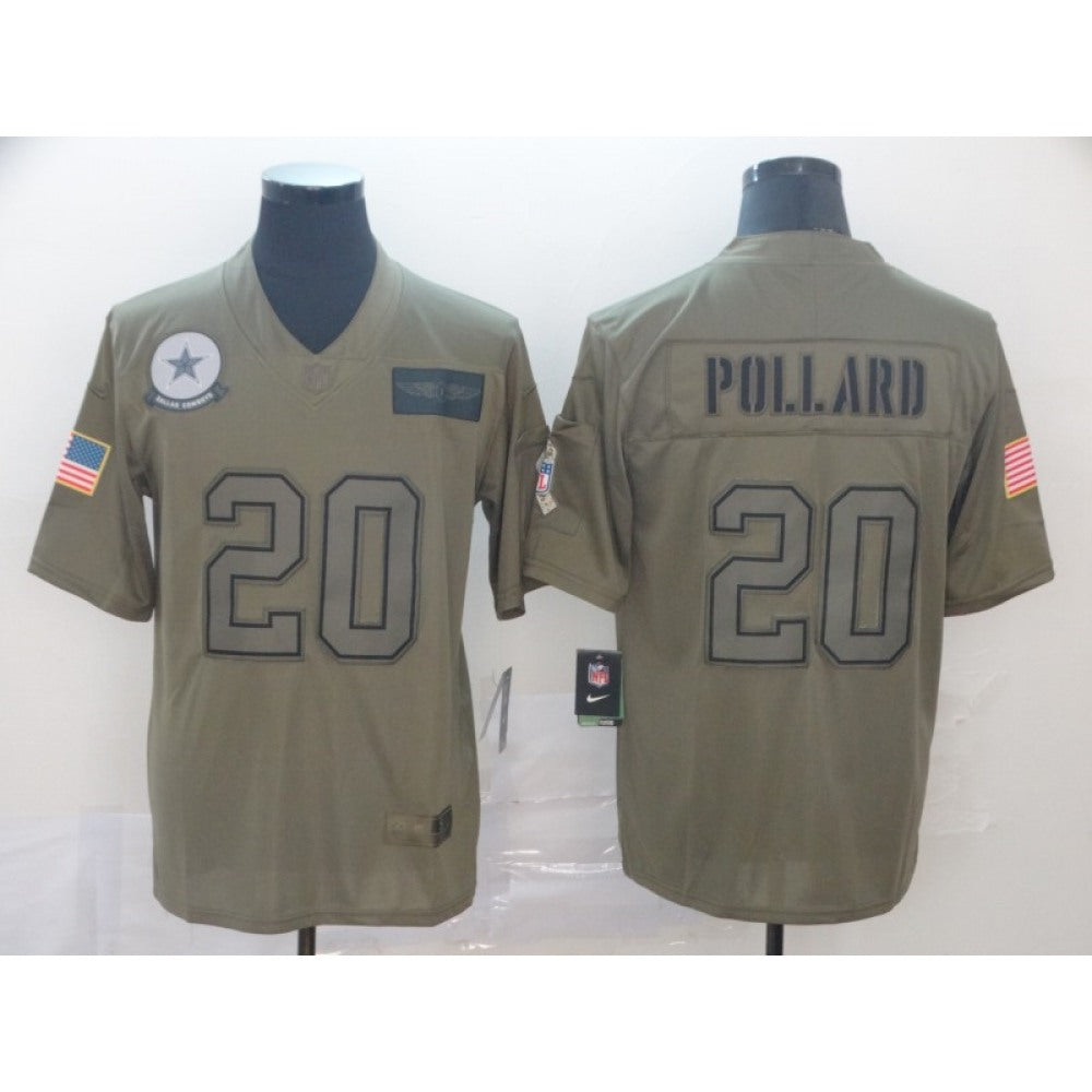Men's Dallas Cowboys #20 Tony Pollard 2019 Camo Salute To Service Limited Stitched NFL Jersey 