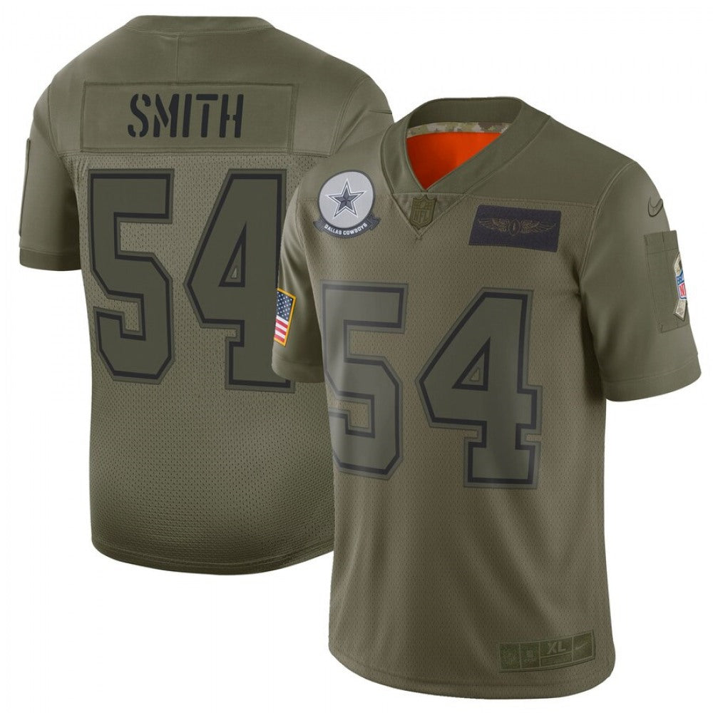 Men's Dallas Cowboys #54 Jaylon Smith 2019 Camo Salute To Service Limited Stitched NFL Jersey 