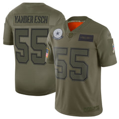 Men's Dallas Cowboys #55 Leighton Vander Esch 2019 Camo Salute To Service Limited Stitched NFL Jersey 