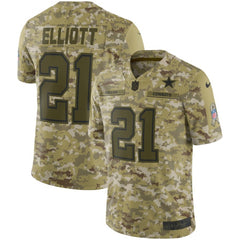 Men's Dallas Cowboys #21 Ezekiel Elliott 2018 Camo Salute to Service Limited Stitched NFL Jersey 