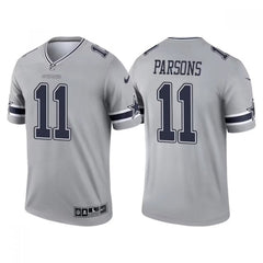 Men's Dallas Cowboys #11 Micah Parsons Gray 2021 Inverted Legend Stitched Game Jersey 