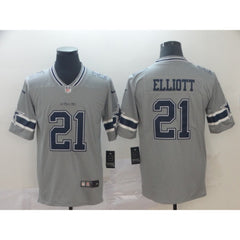 Men's Dallas Cowboys #21 Ezekiel Elliott Gray Inverted Legend Stitched NFL Jersey 