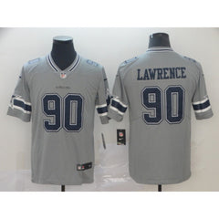 Men's Dallas Cowboys #90 Demarcus Lawrence Gray Inverted Legend Stitched NFL Jersey 