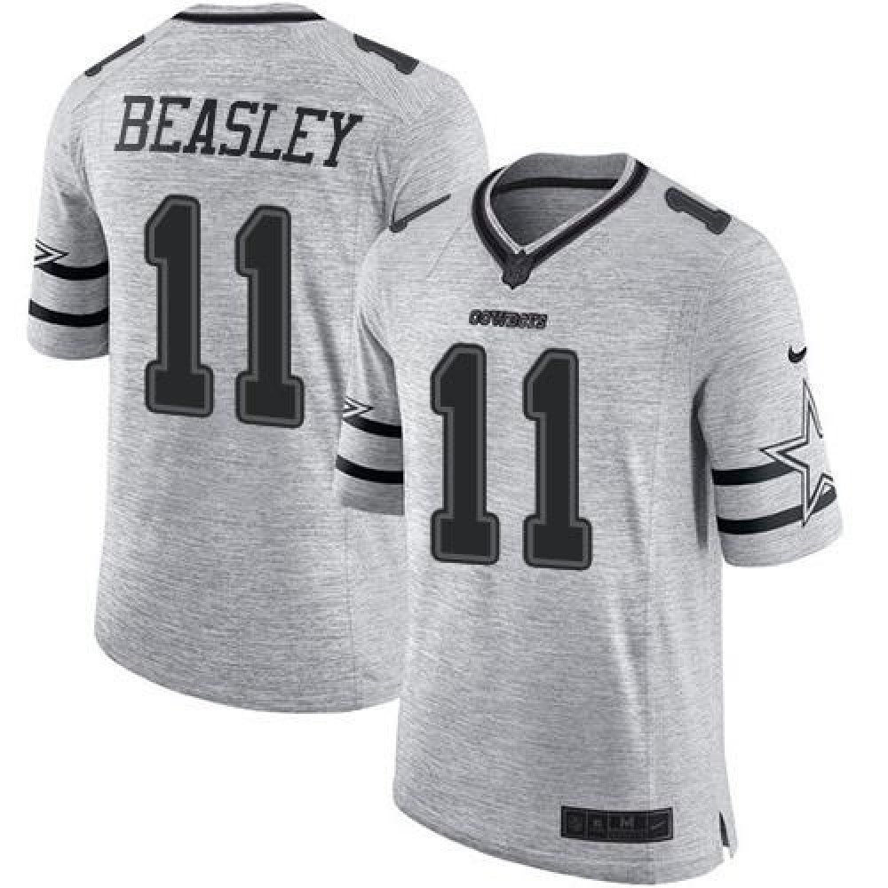 Cowboys #11 Cole Beasley Gray Men's Stitched NFL Limited Gridiron Gray II Jersey 