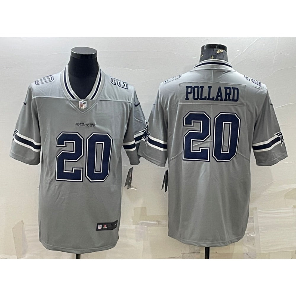 Men's Dallas Cowboys #20 Tony Pollard Gray Vapor Untouchable Limited Stitched Jersey 