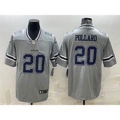 Men's Dallas Cowboys #20 Tony Pollard Gray Vapor Untouchable Limited Stitched Jersey 