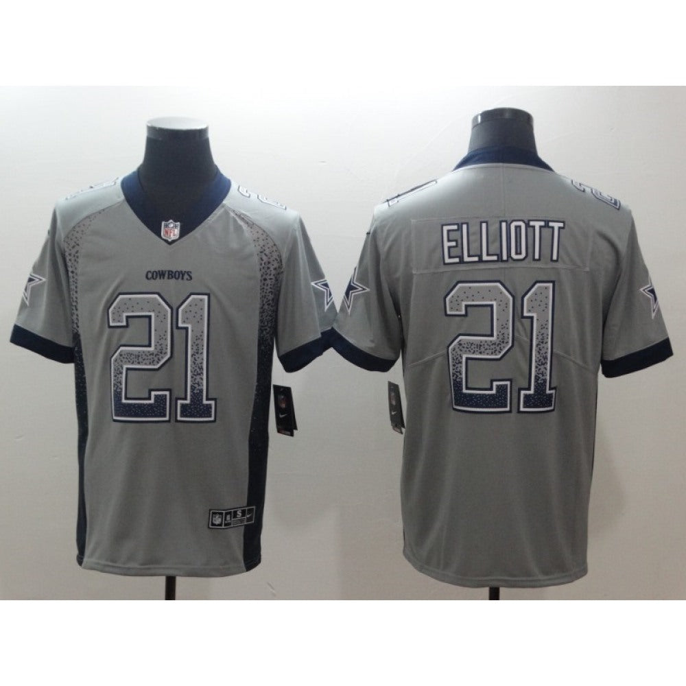 Men's Dallas Cowboys #21 Ezekiel Elliott Gray 2018 Drift Fashion Color Rush Limited Stitched NFL Jersey 