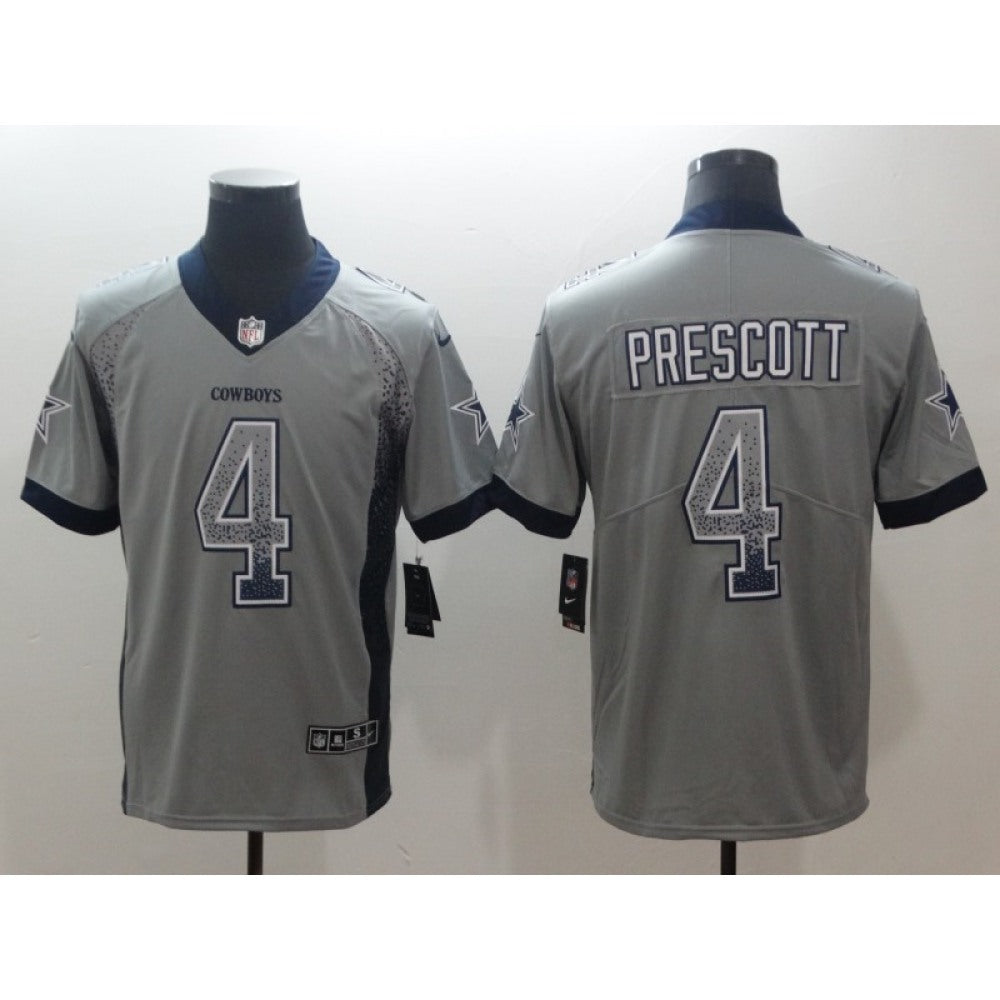 Men's Dallas Cowboys #4 Dak Prescott Gray 2018 Drift Fashion Color Rush Limited Stitched NFL Jersey 