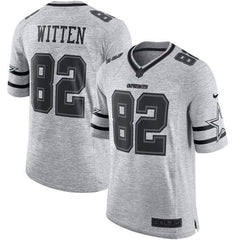 Cowboys #82 Jason Witten Gray Men's Stitched NFL Limited Gridiron Gray II Jersey 