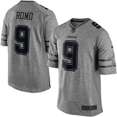 Cowboys #9 Tony Romo Gray Men's Stitched NFL Limited Gridiron Gray Jersey 