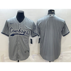 Men's Dallas Cowboys Blank Grey With Patch Cool Base Stitched Baseball Jersey 