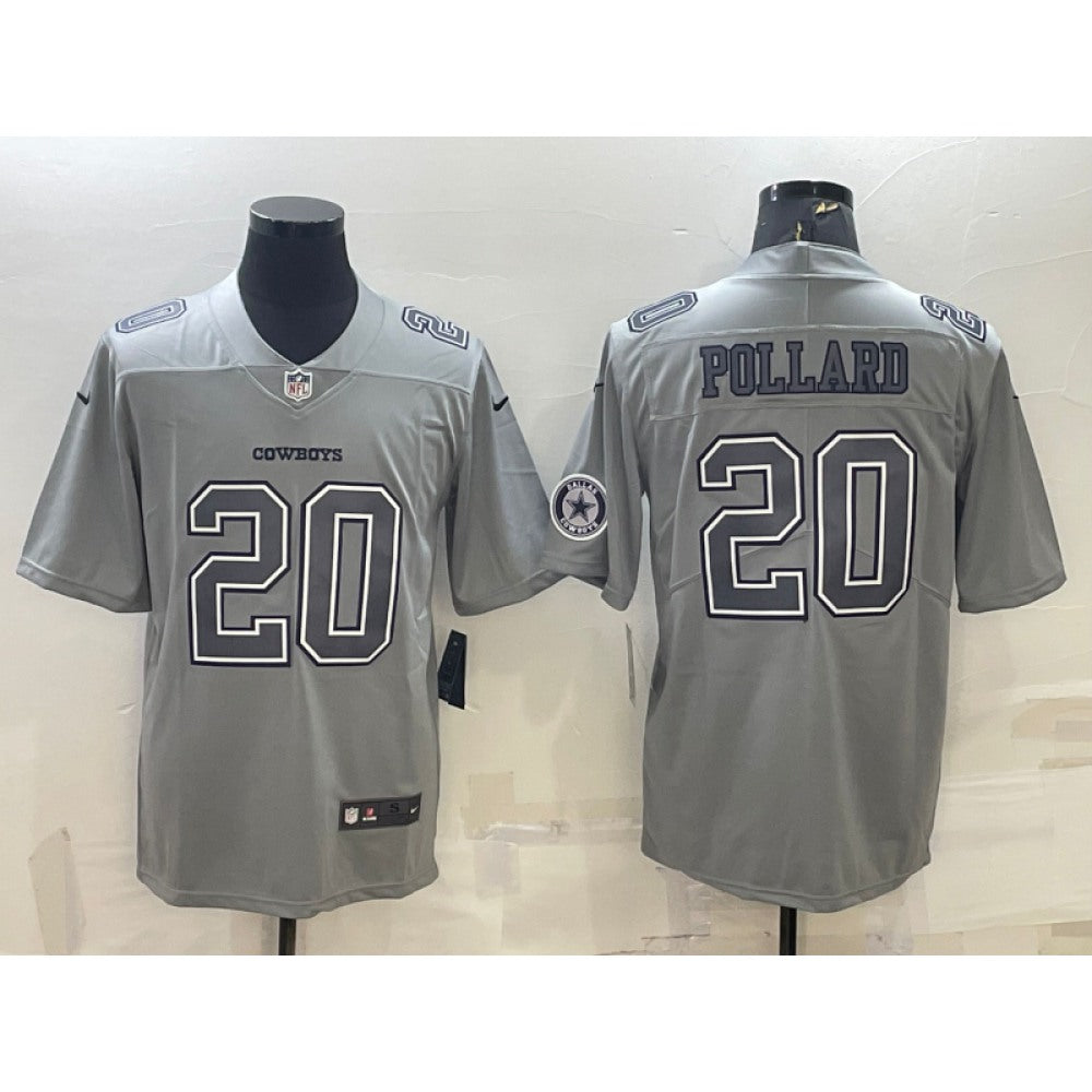 Men's Dallas Cowboys #20 Tony Pollard With Patch Grey Atmosphere Fashion Stitched Jersey 