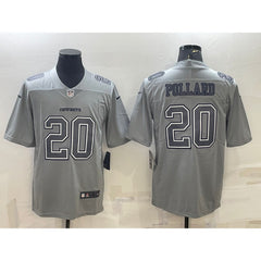 Men's Dallas Cowboys #20 Tony Pollard Grey Atmosphere Fashion Stitched Jersey 
