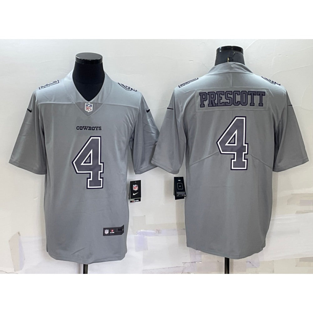 Men's Dallas Cowboys #4 Dak Prescott Grey Atmosphere Fashion Stitched Jersey 