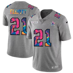 Men's Dallas Cowboys #21 Ezekiel Elliott 2020 Grey Crucial Catch Limited Stitched Jersey 