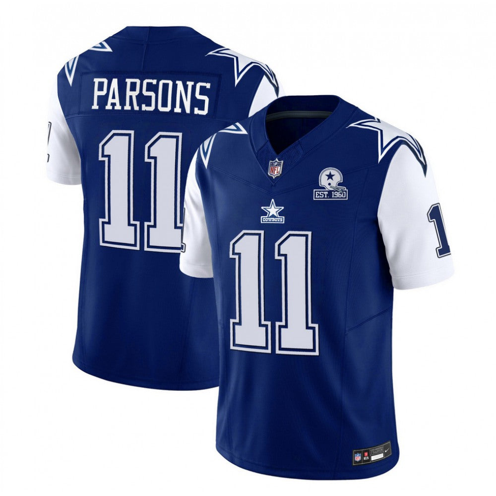 Men's Dallas Cowboys #11 Micah Parsons 2023 F.U.S.E. Navy With Established In 1960 Patch Stitched Football Jersey 