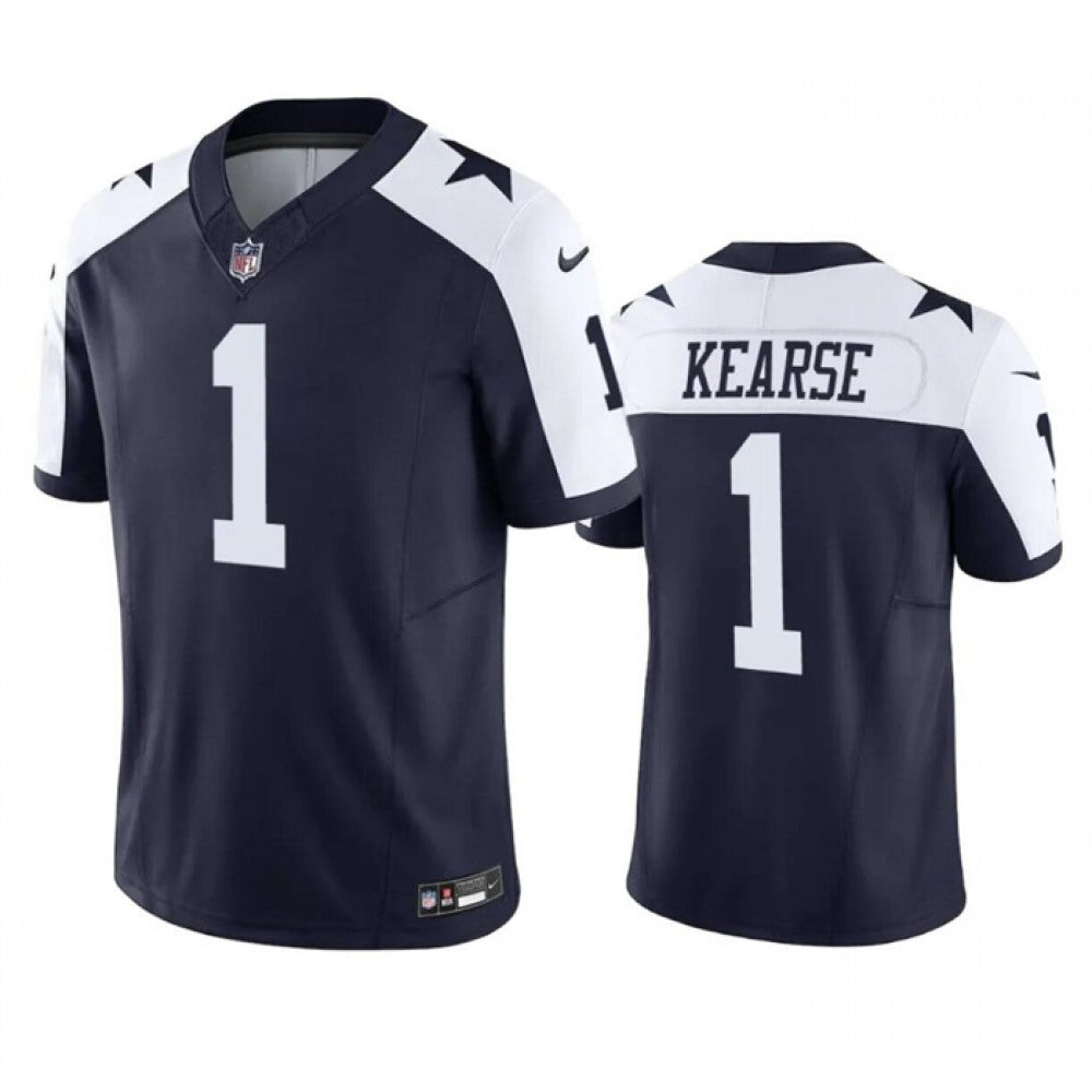 Men's Dallas Cowboys #1 Jayron Kearse Navy/White 2023 F.U.S.E. Vapor Limited Stitched Football Jersey 