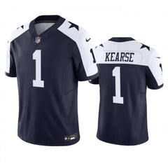 Men's Dallas Cowboys #1 Jayron Kearse Navy/White 2023 F.U.S.E. Vapor Limited Stitched Football Jersey 