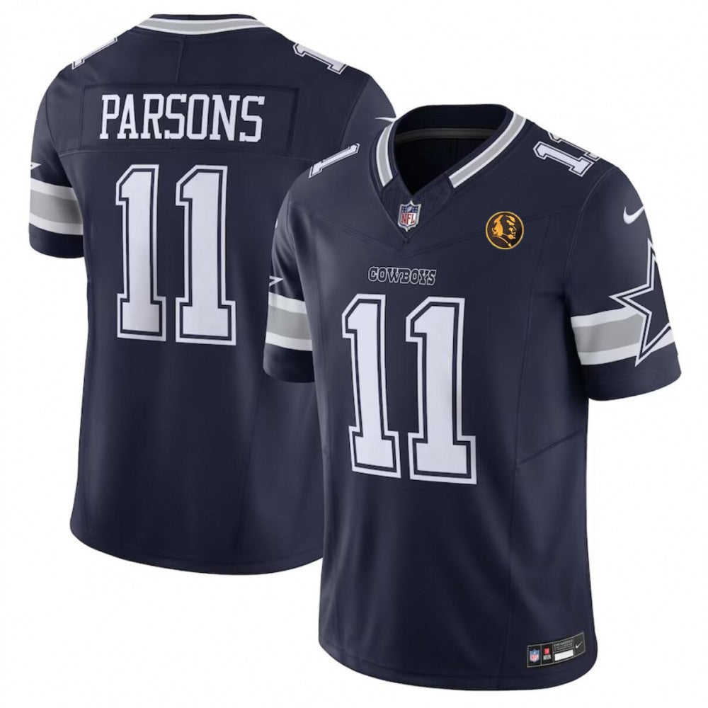Men's Dallas Cowboys #11 Micah Parsons Navy 2023 F.U.S.E. With John Madden Patch Vapor Limited Stitched Football Jersey 