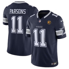 Men's Dallas Cowboys #11 Micah Parsons Navy 2023 F.U.S.E. With John Madden Patch Vapor Limited Stitched Football Jersey 