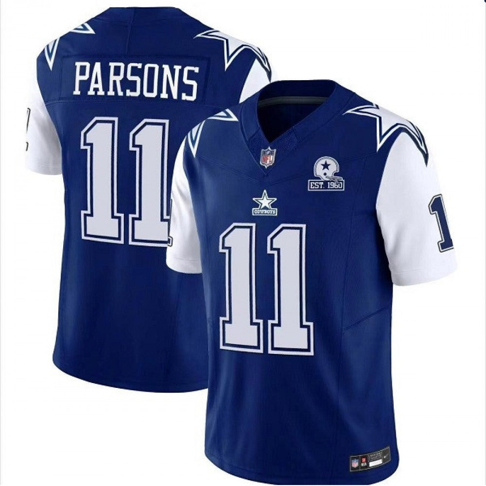Men's Dallas Cowboys #11 Micah Parsons Navy 2023 F.U.S.E. With 1960 Patch Vapor Limited Stitched Football Jersey 