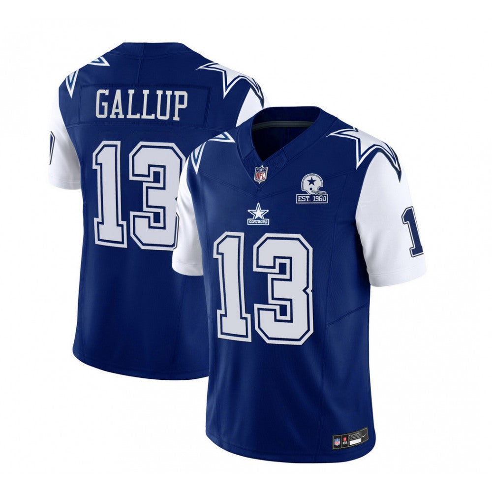 Men's Dallas Cowboys #13 Michael Gallup Navy 2023 F.U.S.E. With 1960 Patch Vapor Limited Stitched Football Jersey 