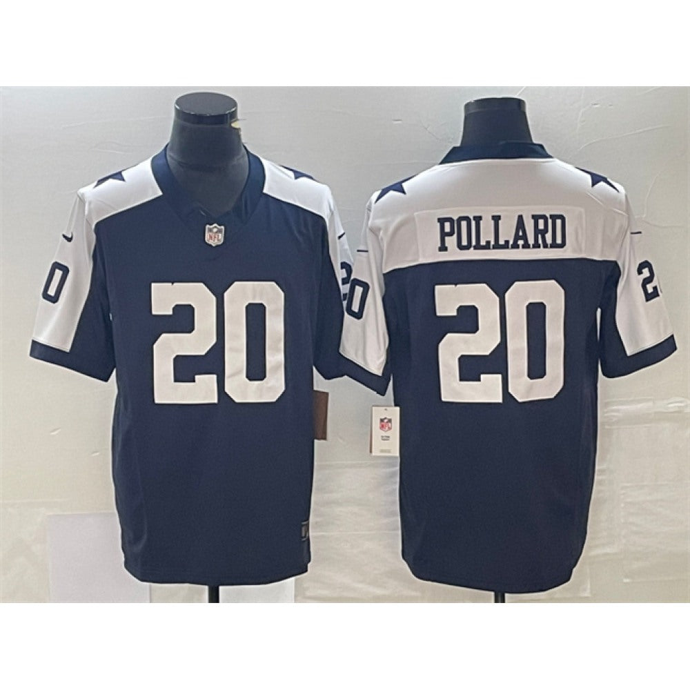 Men's Dallas Cowboys #20 Tony Pollard Navy 2023 F.U.S.E.Thanksgiving Limited Stitched Football Jersey 