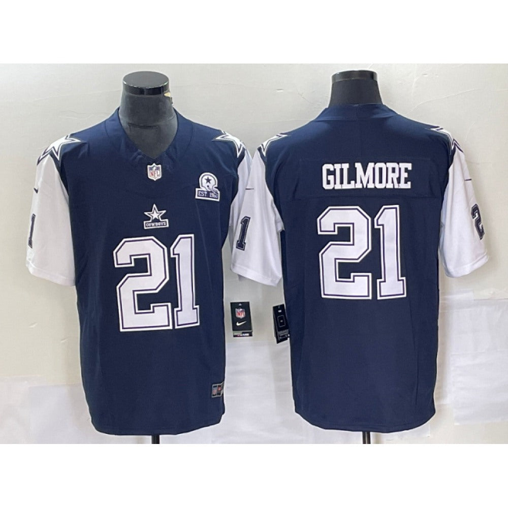 Men's Dallas Cowboys #21 Stephon Gilmore Navy 2023 F.U.S.E. With 1960 Patch Vapor Limited Stitched Football Jersey 