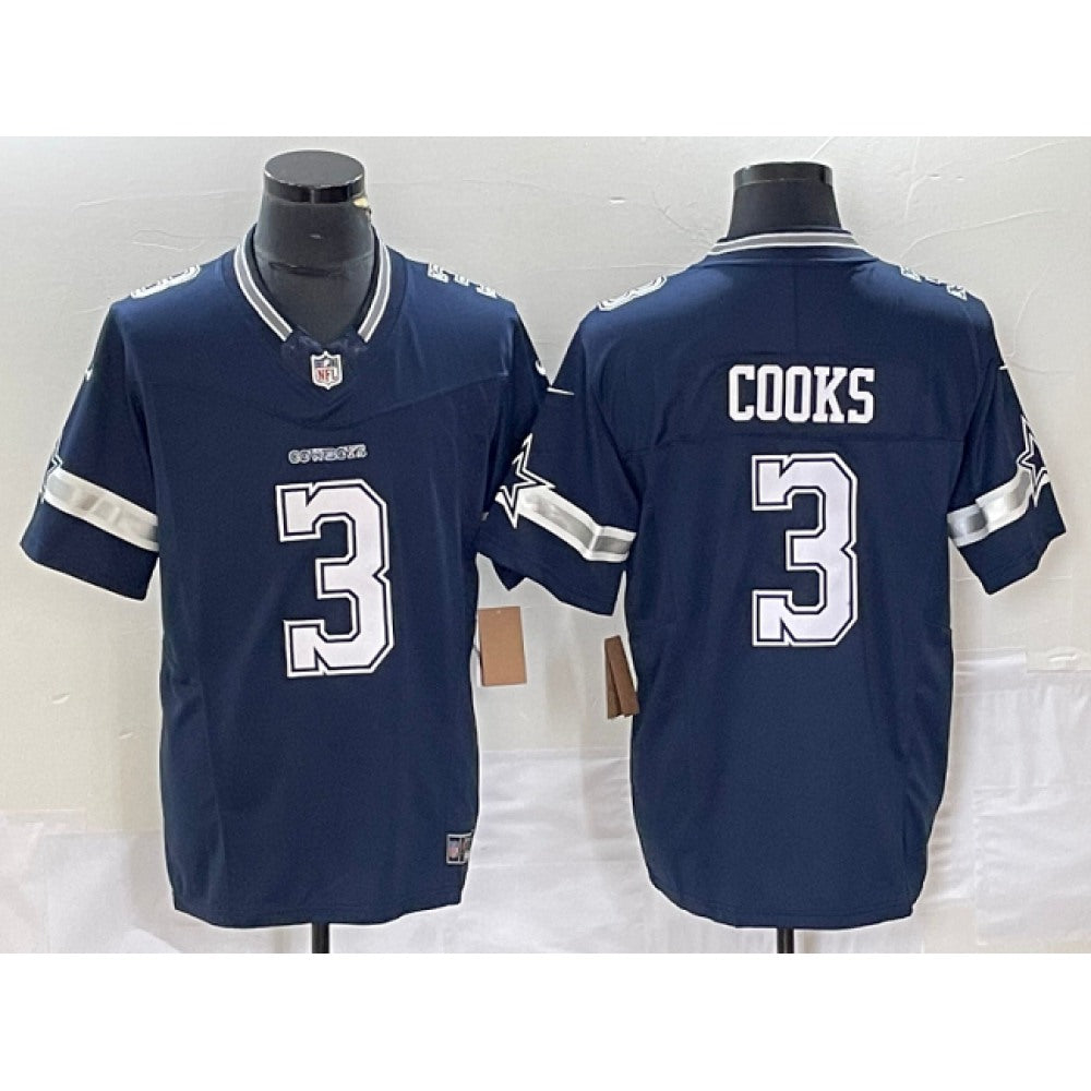 Men's Dallas Cowboys #3 Brandin Cooks Navy 2023 F.U.S.E. Limited Stitched Football Jersey 