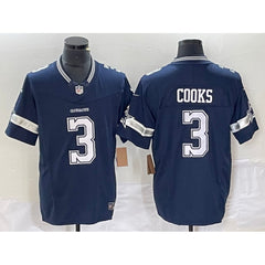 Men's Dallas Cowboys #3 Brandin Cooks Navy 2023 F.U.S.E. Limited Stitched Football Jersey 