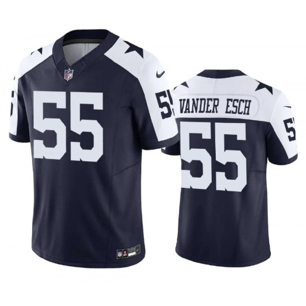 Men's Dallas Cowboys #55 Leighton Vander Esch Navy 2023 F.U.S.E. Vapor Limited Stitched Football Jersey 