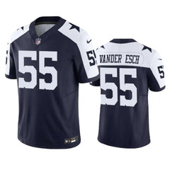 Men's Dallas Cowboys #55 Leighton Vander Esch Navy 2023 F.U.S.E. Vapor Limited Stitched Football Jersey 