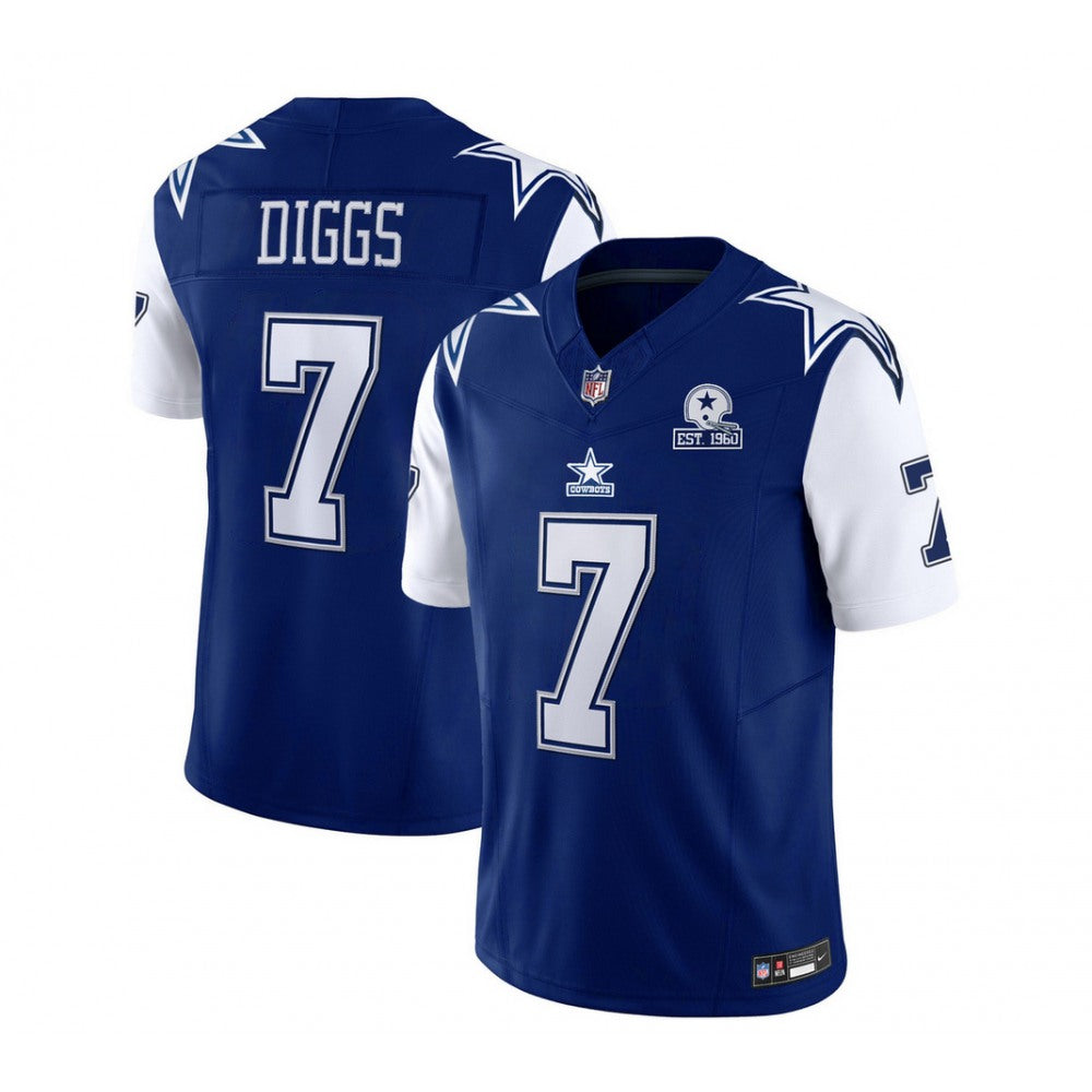 Men's Dallas Cowboys #7 Trevon Diggs Navy 2023 F.U.S.E. With 1960 Patch Vapor Limited Stitched Football Jersey 