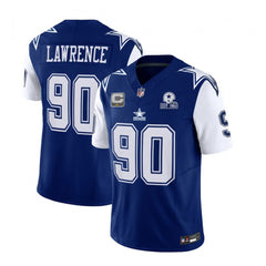 Men's Dallas Cowboys #90 DeMarcus Lawrence Navy 2023 F.U.S.E. With 1960 Patch Vapor Limited Stitched Football Jersey 